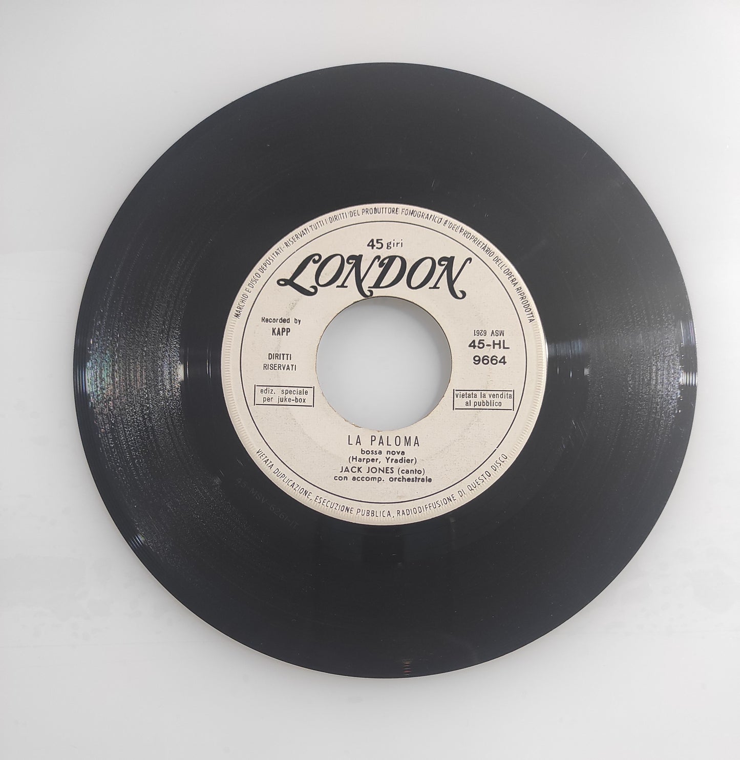 Jack Jones – The Lonely Bull - (7")