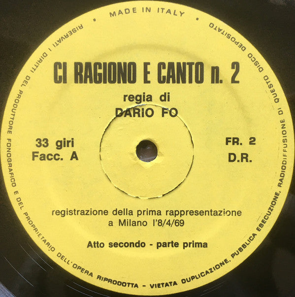 Dario Fo – Ci Ragiono E Canto N° 2 - Atto Secondo