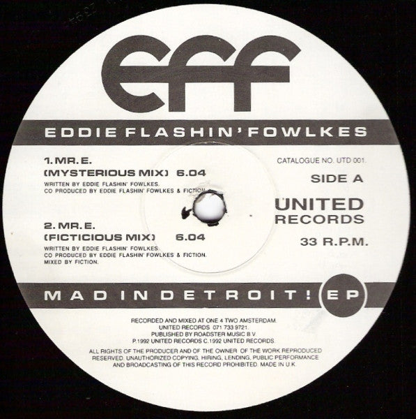 Eddie Flashin' Fowlkes – Mad In Detroit! EP