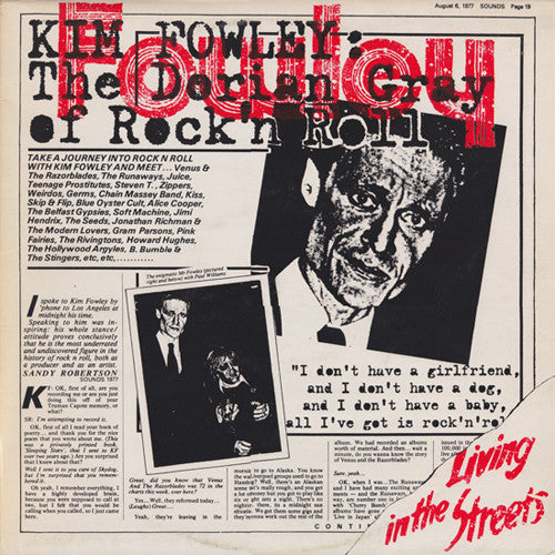 Kim Fowley – Living In The Streets