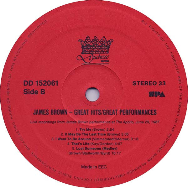 James Brown - Great Hits / Great Performances