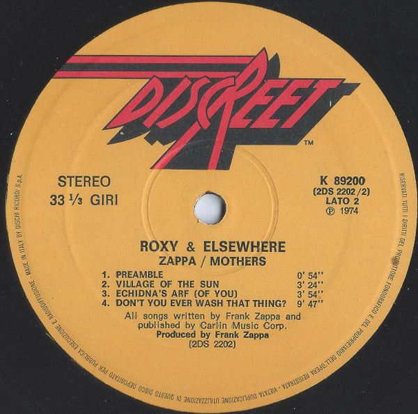 Frank Zappa / Mothers - Roxy & Elsewhere