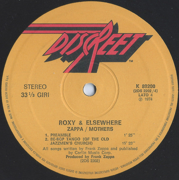 Frank Zappa / Mothers - Roxy & Elsewhere