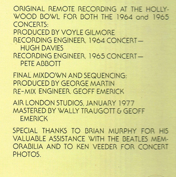 The Beatles - The Beatles At The Hollywood Bowl