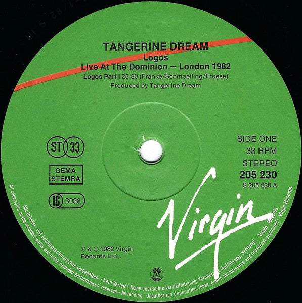 Tangerine Dream - Logos - Live At The Dominion London 1982