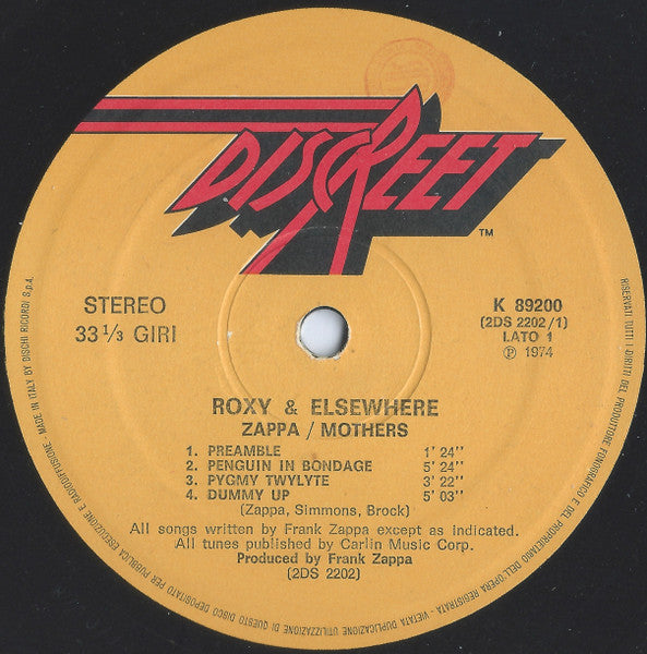 Frank Zappa / Mothers - Roxy & Elsewhere