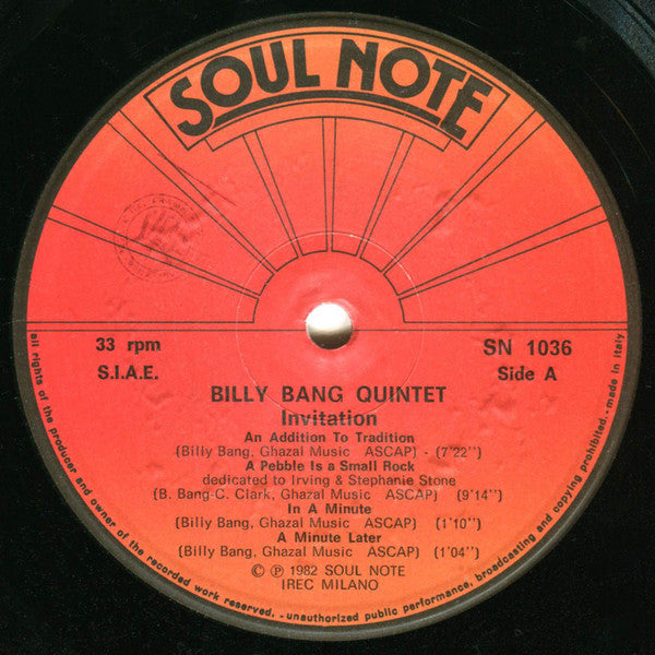 Billy Bang Quintet - Invitation