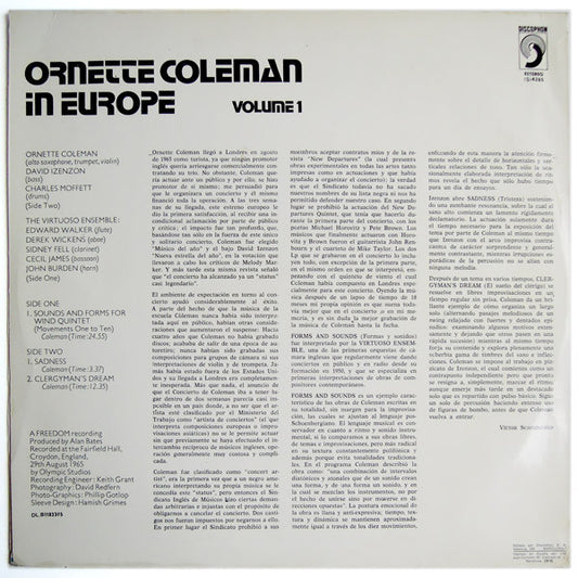 Ornette Coleman - In Europe Volume 1