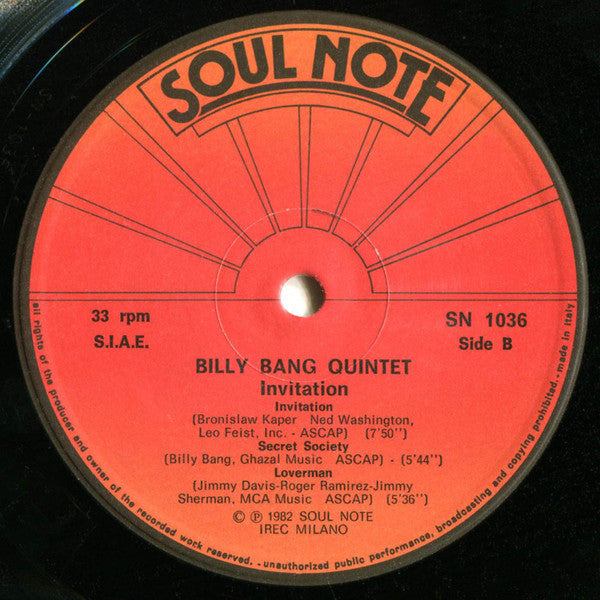 Billy Bang Quintet - Invitation