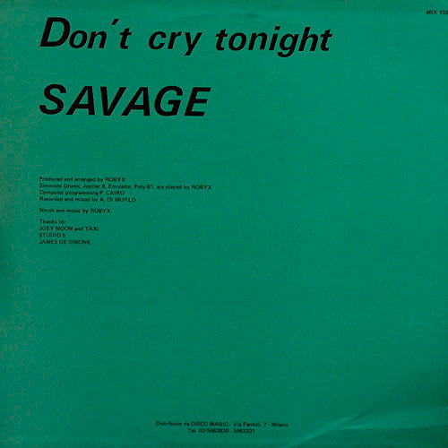 Savage - Don't Cry Tonight