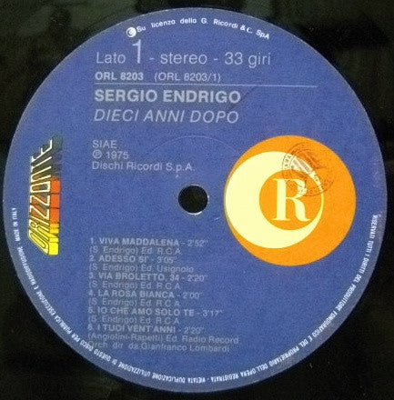 Sergio Endrigo - Dieci Anni Dopo