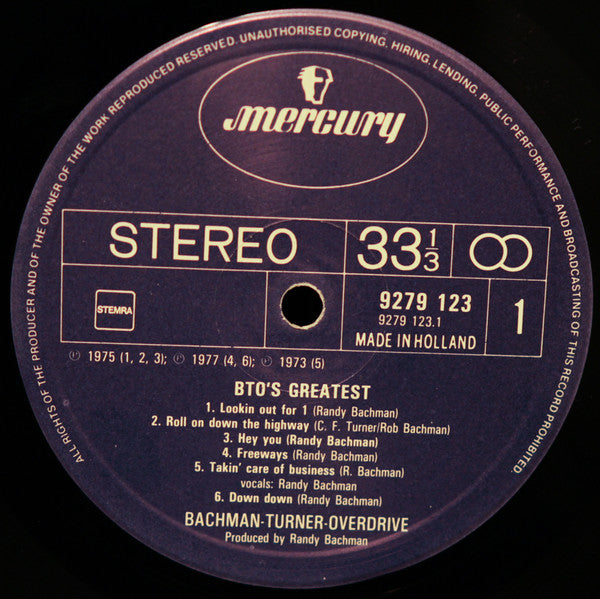 Bachman-Turner Overdrive – BTO's Greatest