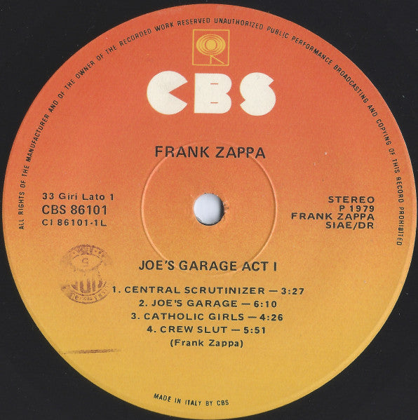 Frank Zappa - Joe's Garage Act I