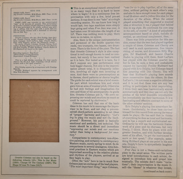The Ornette Coleman Double Quartet - Free Jazz - A Collective Improvisation