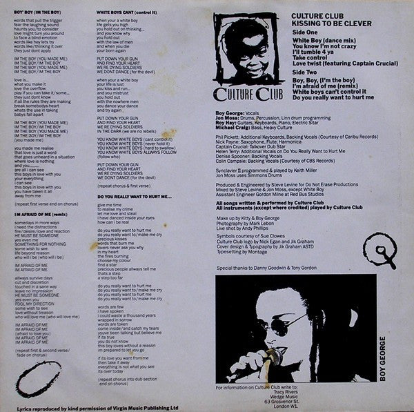 Culture Club - Kissing To Be Clever