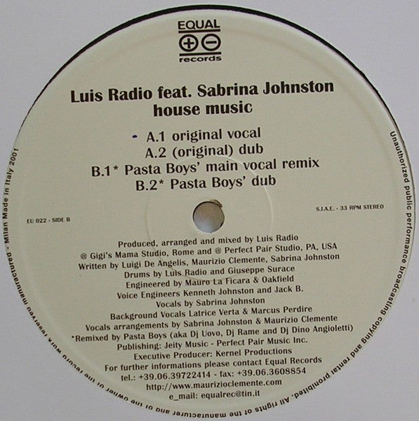 Luis Radio Feat. Sabrina Johnston – House Music