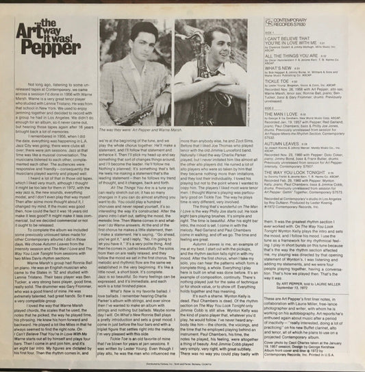 Art Pepper - ...The Way It Was!