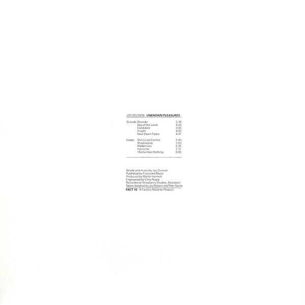 Joy Division - Unknown Pleasures (nuovo)
