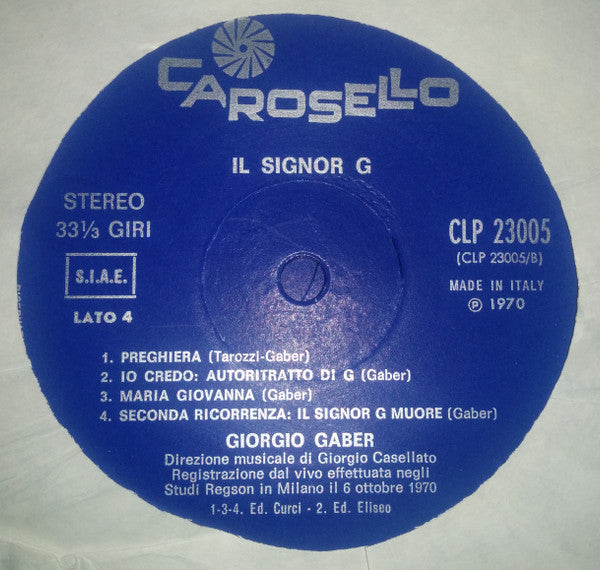 Giorgio Gaber - Il Signor G