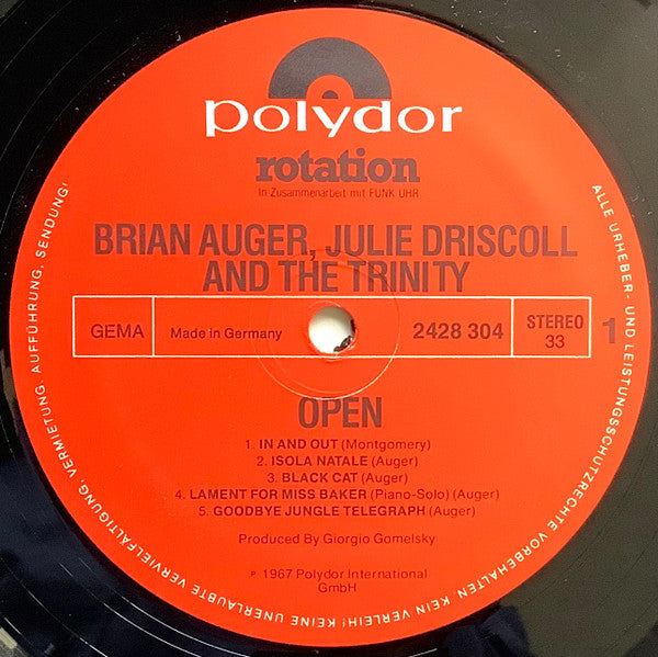 Brian Auger, Julie Driscoll And The Trinity – Open