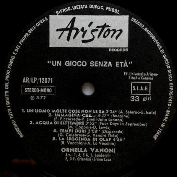 Ornella Vanoni - Un Gioco Senza Età