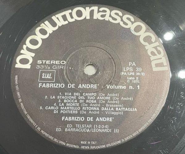 Fabrizio De André - Volume 1°