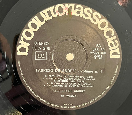 Fabrizio De André - Volume 1°