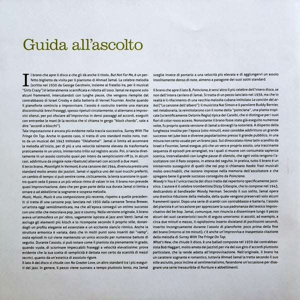 Ahmad Jamal Trio - Ahmad Jamal At The Pershing / But Not For Me - (sigillato)