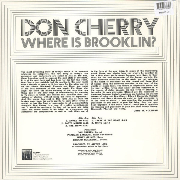 Don Cherry - Where Is Brooklin? (nuovo)