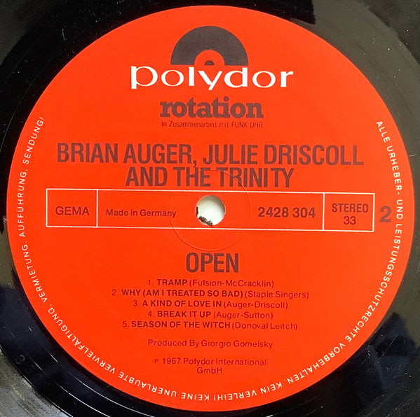 Brian Auger, Julie Driscoll And The Trinity – Open