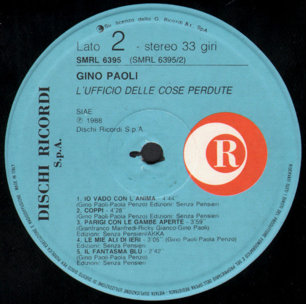 Gino Paoli - L'Ufficio Delle Cose Perdute