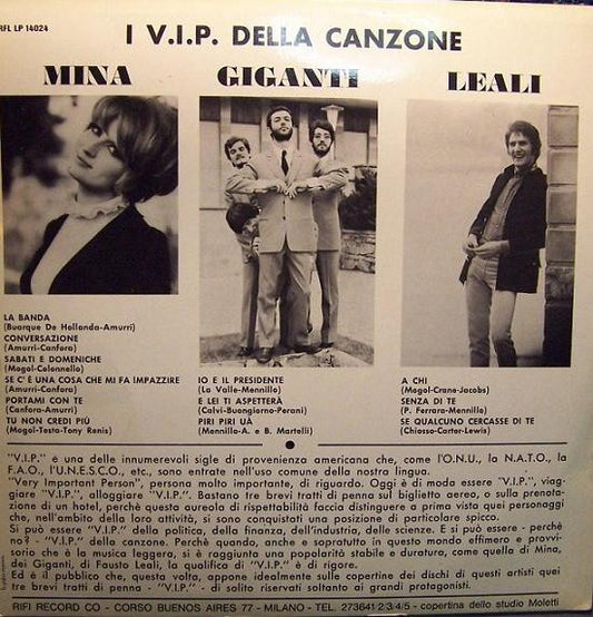 Mina / Giganti / Leali – V.I.P Della Canzone
