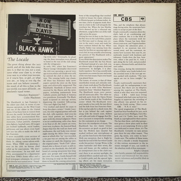 Miles Davis - In Person Friday And Saturday Nights At The Blackhawk, San Francisco