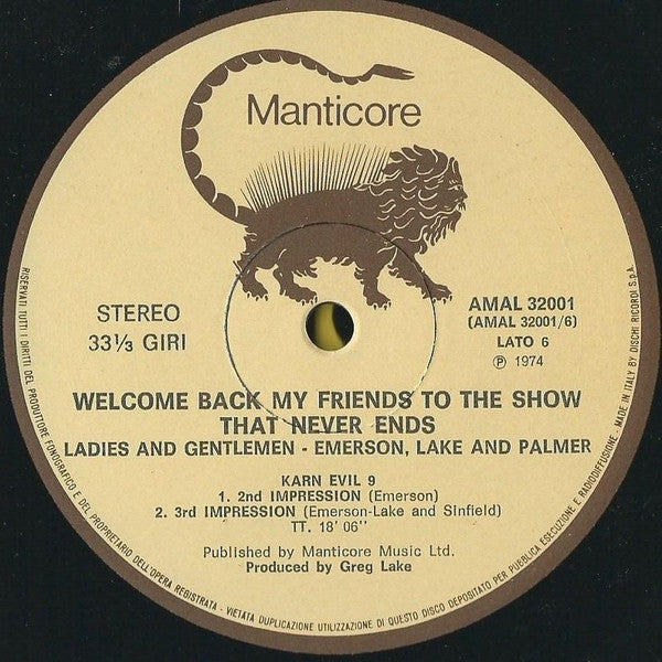 Emerson, Lake & Palmer - Welcome Back My Friends To The Show That Never Ends - Ladies And Gentlemen