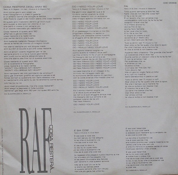 Raf - Cosa Resterà...
