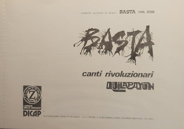 Quilapayún - Basta (Canti Rivoluzionari)