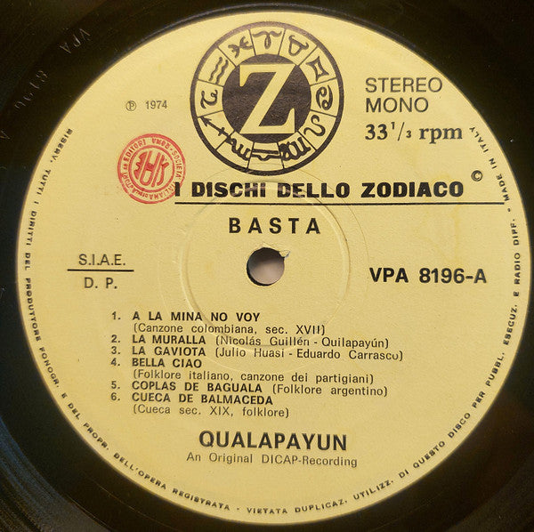 Quilapayún - Basta (Canti Rivoluzionari)