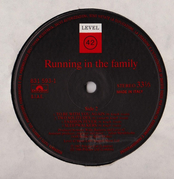 Level 42 - Running In The Family