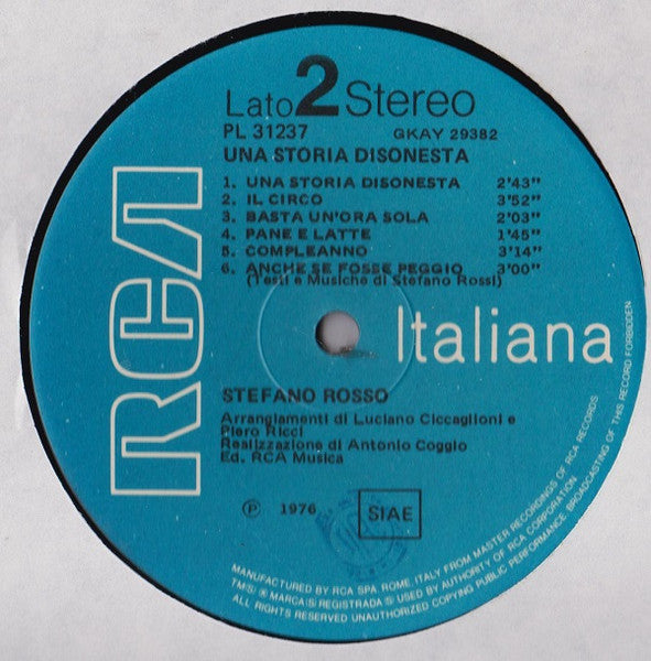 Stefano Rosso - Una Storia Disonesta