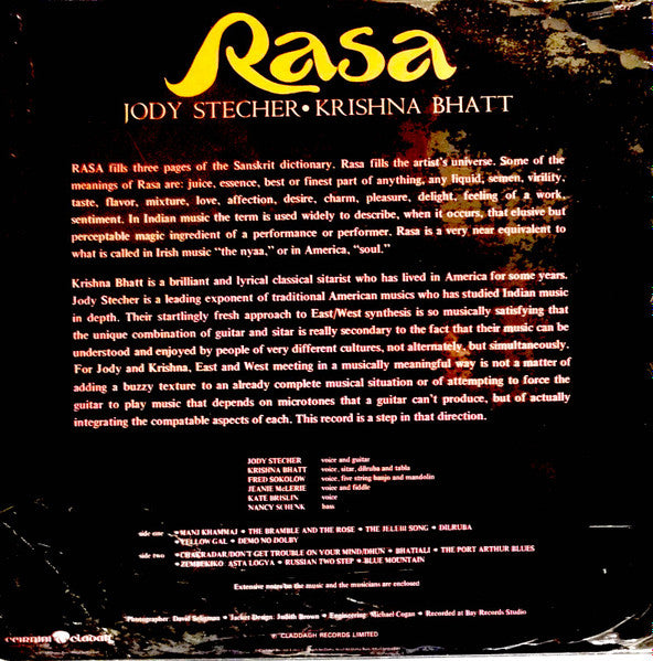 Jody Stecher & Krishna Bhatt – Rasa