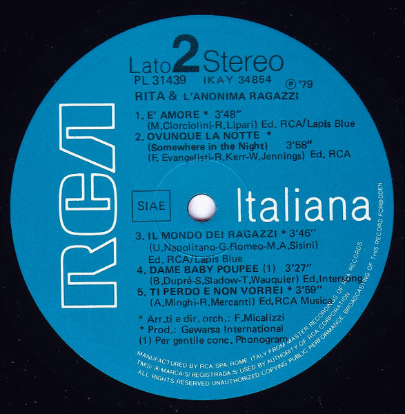 Rita & L'Anonima Ragazzi – Rita & L'Anonima Ragazzi