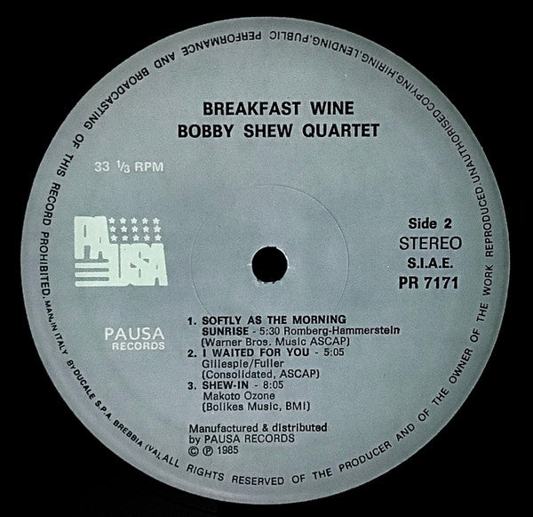 Bobby Shew Quartet - Breakfast Wine