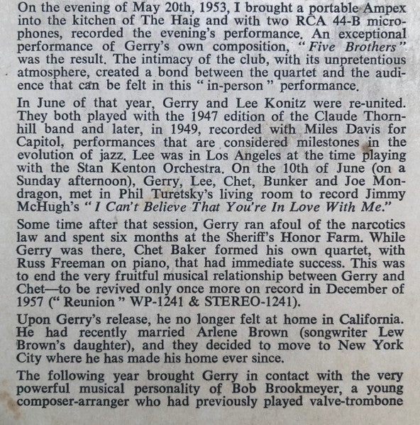 Gerry Mulligan - The Genius Of Gerry Mulligan