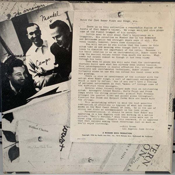Chet Baker - Sings And Plays With Bud Shank, Russ Freeman And Strings