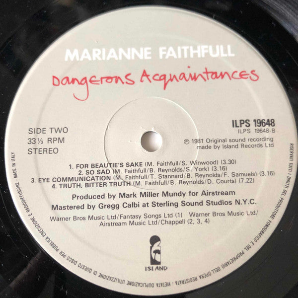Marianne Faithfull - Dangerous Acquaintances
