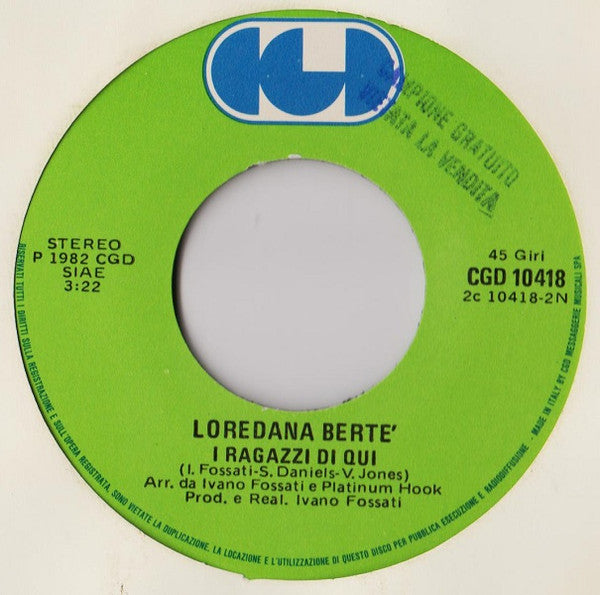 Loredana Bertè - Per I Tuoi Occhi (7")