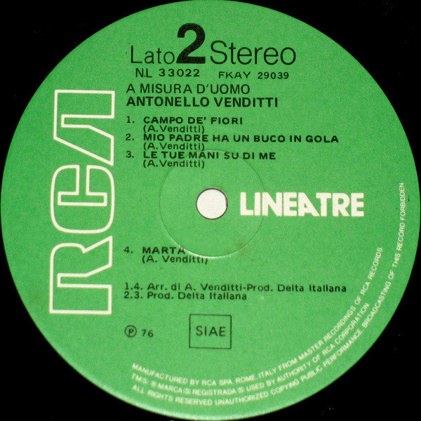 Antonello Venditti - A Misura D'Uomo