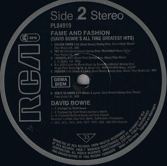 David Bowie - Fame And Fashion (David Bowie's All Time Greatest Hits)