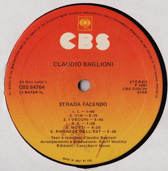 Claudio Baglioni - Strada Facendo