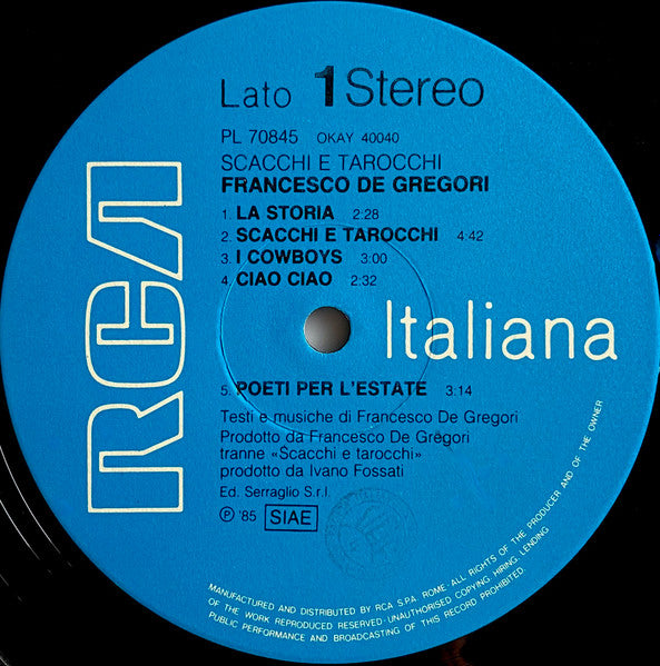 Francesco De Gregori - Scacchi E Tarocchi